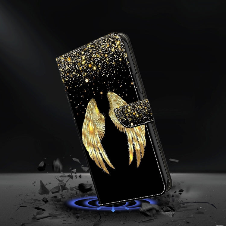 For Motorola Moto G24 Crystal 3D Shockproof Protective Leather Phone Case(Golden Wings) - Motorola Cases by PMC TechLife | Online Shopping South Africa | PMC TechLife | Buy Now Pay Later Mobicred