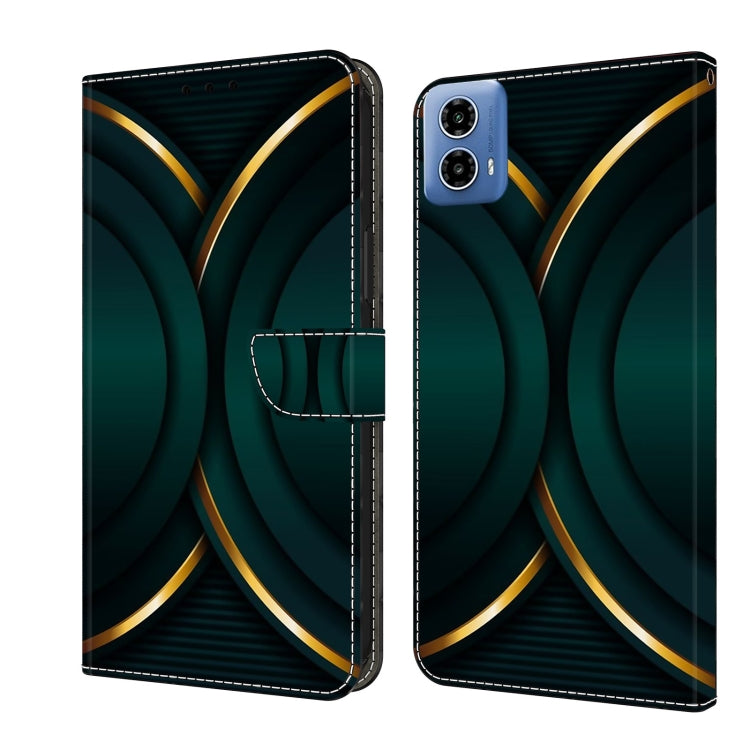 For Motorola Moto G24 Crystal 3D Shockproof Protective Leather Phone Case(Gold Outline) - Motorola Cases by PMC TechLife | Online Shopping South Africa | PMC TechLife | Buy Now Pay Later Mobicred
