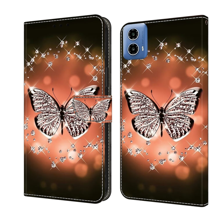 For Motorola Moto G24 Power Crystal 3D Shockproof Protective Leather Phone Case(Crystal Butterfly) - Motorola Cases by PMC TechLife | Online Shopping South Africa | PMC TechLife | Buy Now Pay Later Mobicred