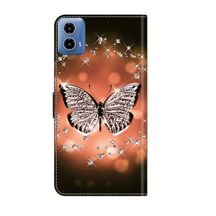 For Motorola Moto G24 Power Crystal 3D Shockproof Protective Leather Phone Case(Crystal Butterfly) - Motorola Cases by PMC TechLife | Online Shopping South Africa | PMC TechLife | Buy Now Pay Later Mobicred