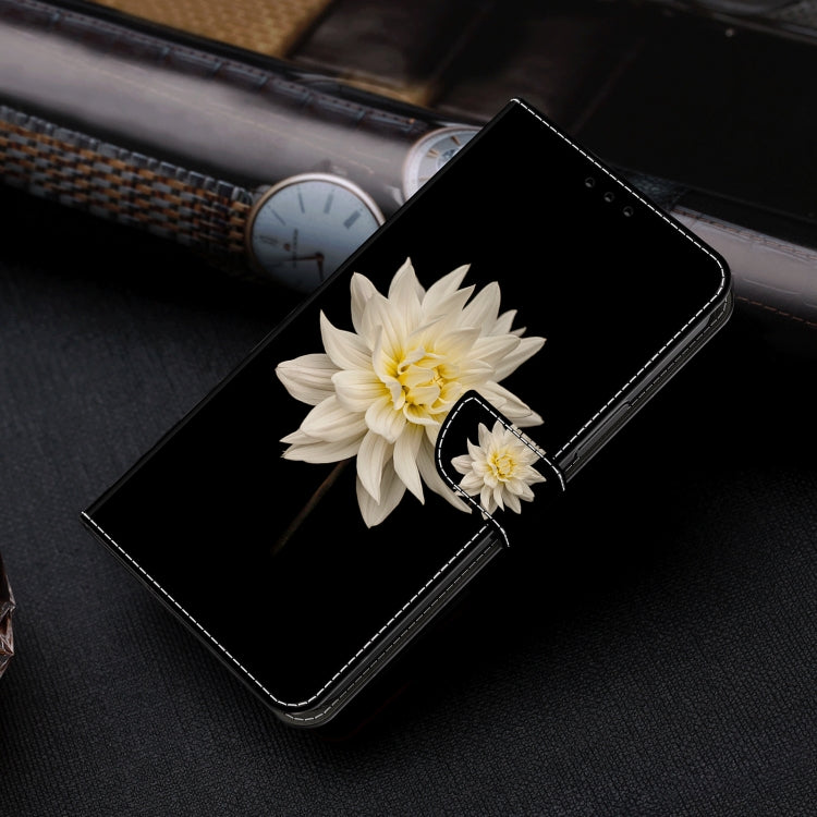 For Motorola Moto G04 Crystal 3D Shockproof Protective Leather Phone Case(White Flower) - Motorola Cases by PMC TechLife | Online Shopping South Africa | PMC TechLife | Buy Now Pay Later Mobicred