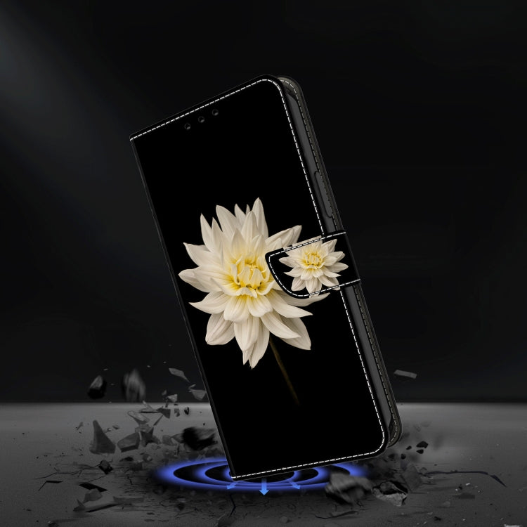 For Motorola Moto G34 Crystal 3D Shockproof Protective Leather Phone Case(White Flower) - Motorola Cases by PMC TechLife | Online Shopping South Africa | PMC TechLife | Buy Now Pay Later Mobicred