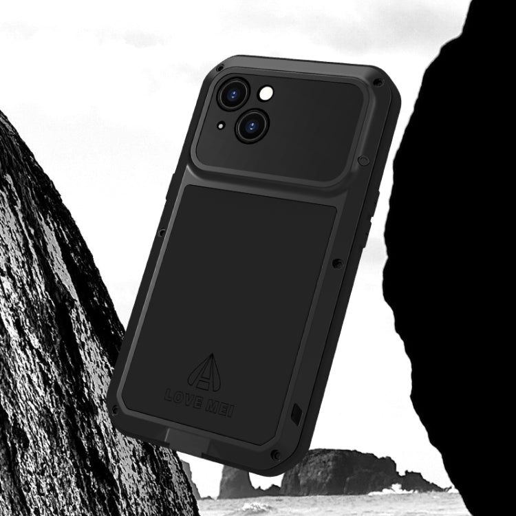 For iPhone 15 LOVE MEI Metal Shockproof Life Waterproof Dustproof Phone Case(Black) - free shipping - PMC TechLife - Order now!