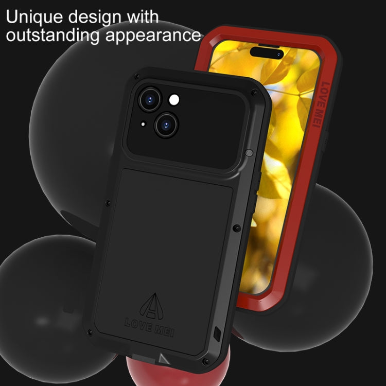 For iPhone 15 LOVE MEI Metal Shockproof Life Waterproof Dustproof Phone Case(Black) - free shipping - PMC TechLife - Order now!