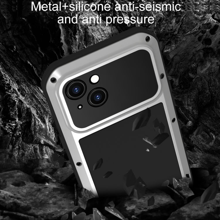 For iPhone 15 LOVE MEI Metal Shockproof Life Waterproof Dustproof Phone Case(Yellow) - iPhone 15 Cases by LOVE MEI | Online Shopping South Africa | PMC TechLife | Buy Now Pay Later Mobicred