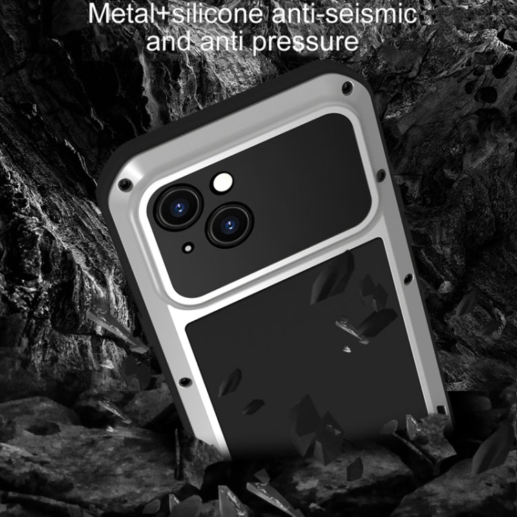 For iPhone 15 Plus LOVE MEI Metal Shockproof Life Waterproof Dustproof Phone Case(Silver) - iPhone 15 Plus Cases by LOVE MEI | Online Shopping South Africa | PMC Jewellery