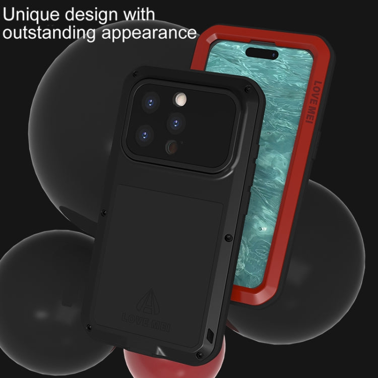 For iPhone 15 Pro LOVE MEI Metal Shockproof Life Waterproof Dustproof Phone Case(Silver) - iPhone 15 Pro Cases by LOVE MEI | Online Shopping South Africa | PMC TechLife | Buy Now Pay Later Mobicred