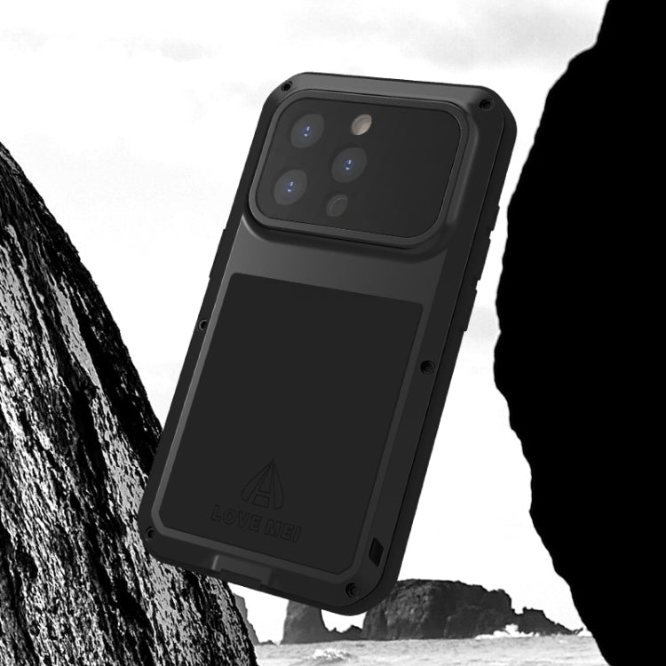 For iPhone 15 Pro LOVE MEI Metal Shockproof Life Waterproof Dustproof Phone Case(Red) - iPhone 15 Pro Cases by LOVE MEI | Online Shopping South Africa | PMC TechLife | Buy Now Pay Later Mobicred