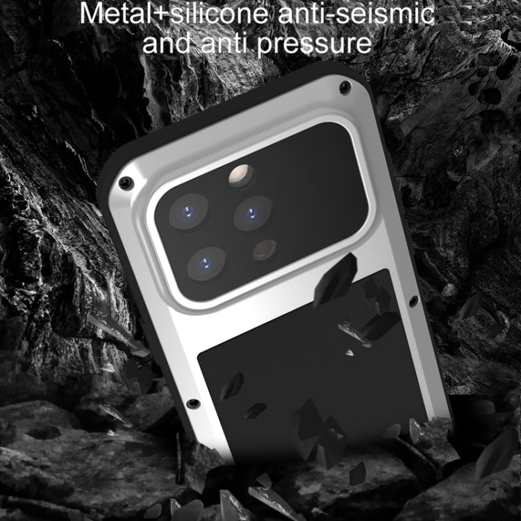 For iPhone 15 Pro LOVE MEI Metal Shockproof Life Waterproof Dustproof Phone Case(Red) - iPhone 15 Pro Cases by LOVE MEI | Online Shopping South Africa | PMC TechLife | Buy Now Pay Later Mobicred