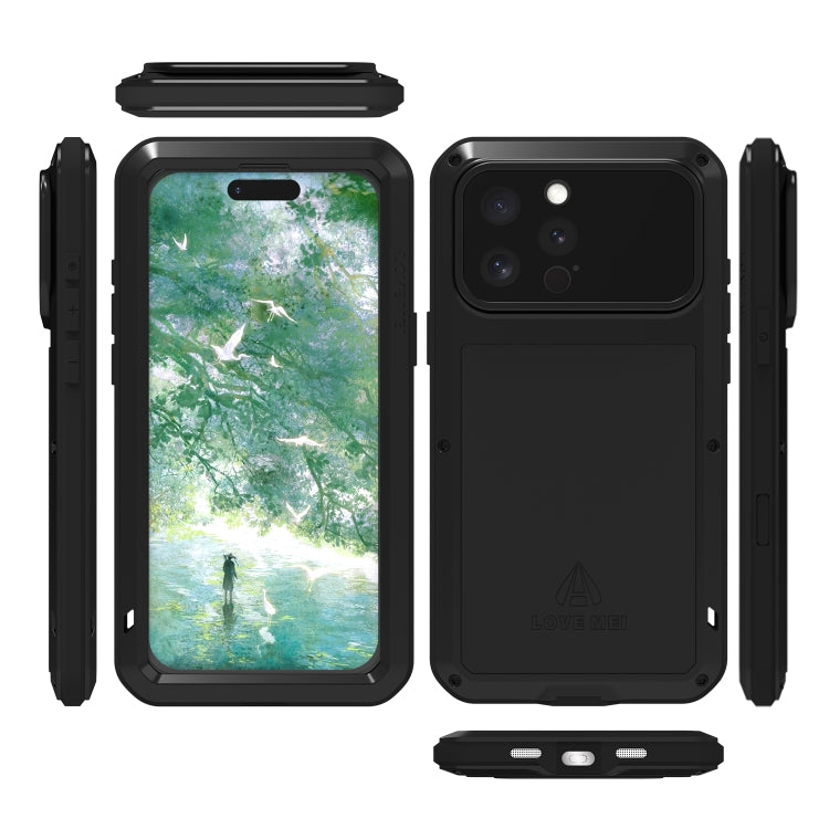 For iPhone 16 Pro Max LOVE MEI Metal Shockproof Life Waterproof Dustproof Phone Case(Red) - free shipping - PMC Jewellery - Order now!