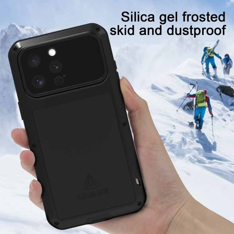 For iPhone 16 Pro Max LOVE MEI Metal Shockproof Life Waterproof Dustproof Phone Case(Red) - free shipping - PMC Jewellery - Order now!