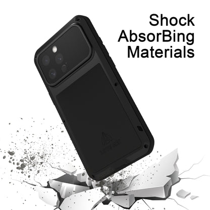 For iPhone 16 Pro Max LOVE MEI Metal Shockproof Life Waterproof Dustproof Phone Case(White) - iPhone 16 Pro Max Tempered Glass by LOVE MEI | Online Shopping South Africa | PMC Jewellery | Buy Now Pay Later Mobicred