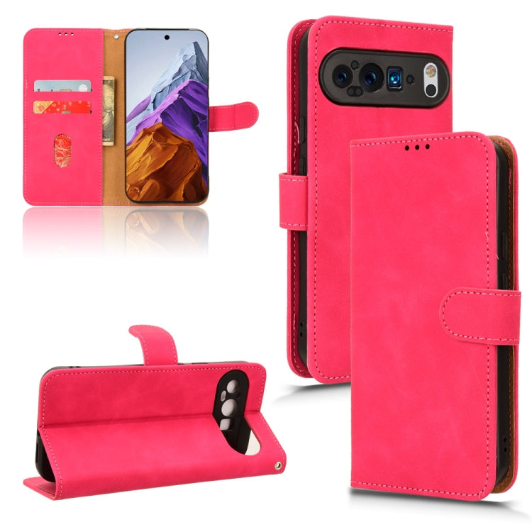 For Google Pixel 9 Pro Skin Feel Magnetic Flip Leather Phone Case(Rose Red) - Google Cases by PMC TechLife | Online Shopping South Africa | PMC TechLife | Buy Now Pay Later Mobicred