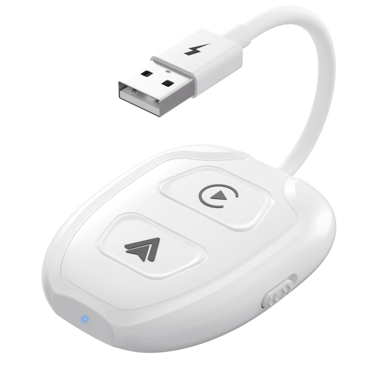 THT-020-9-1 USB + USB-C / Type-C Wired to Wireless Carplay / Android Auto Adapter(White) - free shipping - PMC TechLife - Order now!
