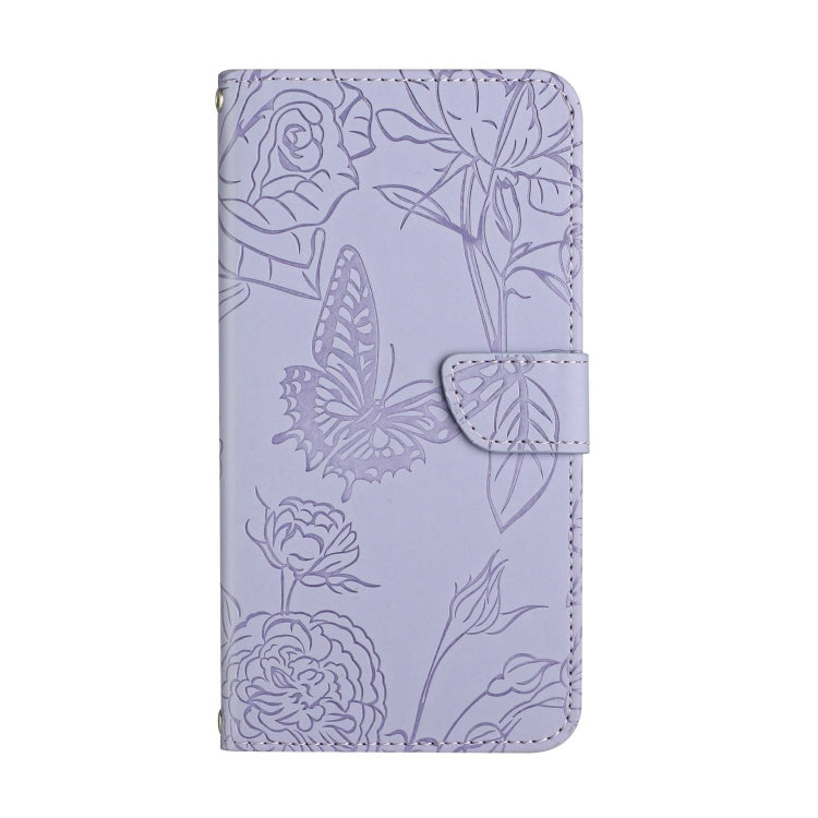 For Google Pixel 9 Skin Feel Butterfly Embossed Flip Leather Phone Case(Purple) - Google Cases by PMC TechLife | Online Shopping South Africa | PMC TechLife | Buy Now Pay Later Mobicred
