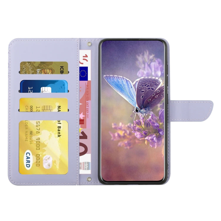 For Google Pixel 9 Skin Feel Butterfly Embossed Flip Leather Phone Case(Purple) - Google Cases by PMC TechLife | Online Shopping South Africa | PMC TechLife | Buy Now Pay Later Mobicred