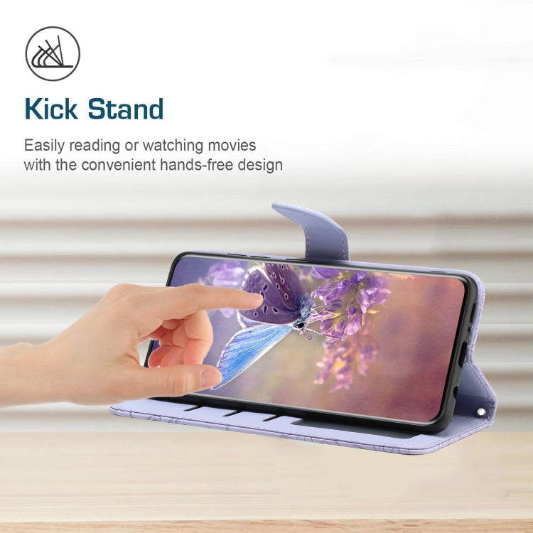 For Google Pixel 9 Skin Feel Butterfly Embossed Flip Leather Phone Case(Purple) - Google Cases by PMC TechLife | Online Shopping South Africa | PMC TechLife | Buy Now Pay Later Mobicred