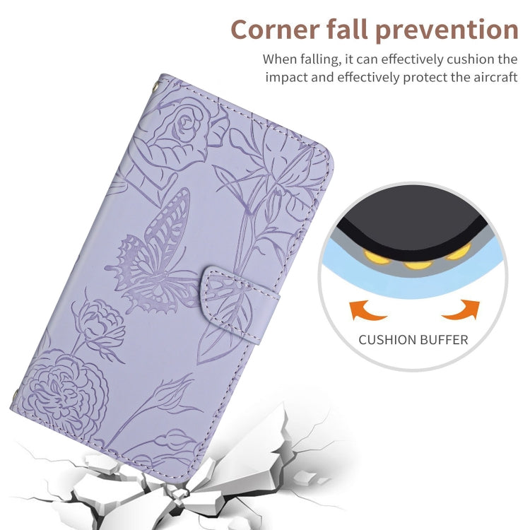 For Google Pixel 9 Pro Skin Feel Butterfly Embossed Flip Leather Phone Case(Purple) - Google Cases by PMC TechLife | Online Shopping South Africa | PMC TechLife | Buy Now Pay Later Mobicred