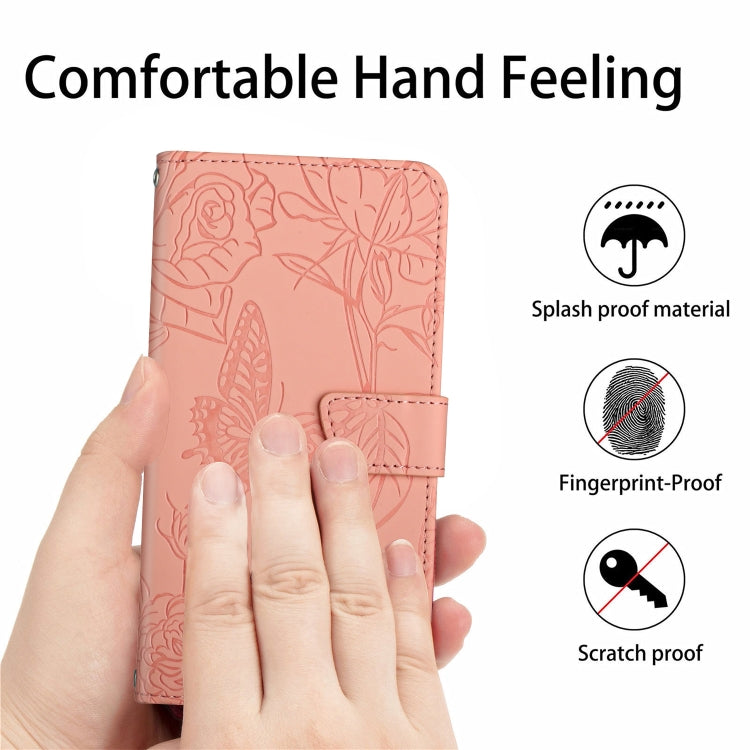 For Google Pixel 9 Pro Skin Feel Butterfly Embossed Flip Leather Phone Case(Pink) - Google Cases by PMC TechLife | Online Shopping South Africa | PMC TechLife | Buy Now Pay Later Mobicred