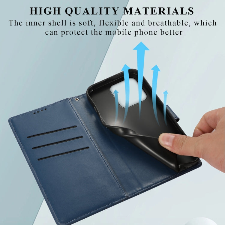 For Xiaomi 13 PU Genuine Leather Texture Embossed Line Phone Case(Blue) - 13 Cases by PMC TechLife | Online Shopping South Africa | PMC TechLife | Buy Now Pay Later Mobicred