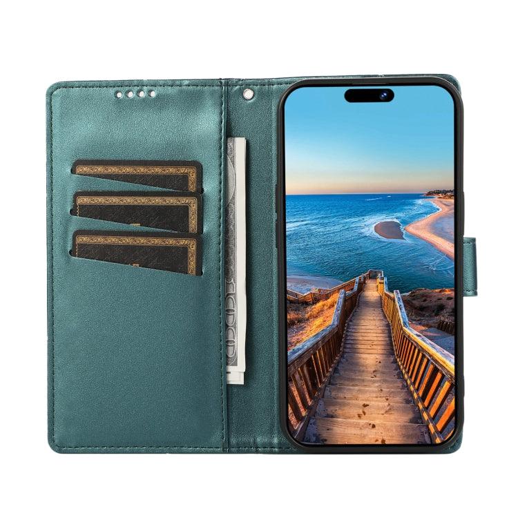 For Xiaomi Redmi Note 13 Pro 5G PU Genuine Leather Texture Embossed Line Phone Case(Green) - Note 13 Pro Cases by PMC TechLife | Online Shopping South Africa | PMC TechLife | Buy Now Pay Later Mobicred