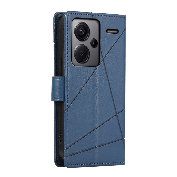 For Xiaomi Redmi Note 13 Pro+ PU Genuine Leather Texture Embossed Line Phone Case(Blue) - Note 13 Pro+ Cases by PMC TechLife | Online Shopping South Africa | PMC TechLife | Buy Now Pay Later Mobicred