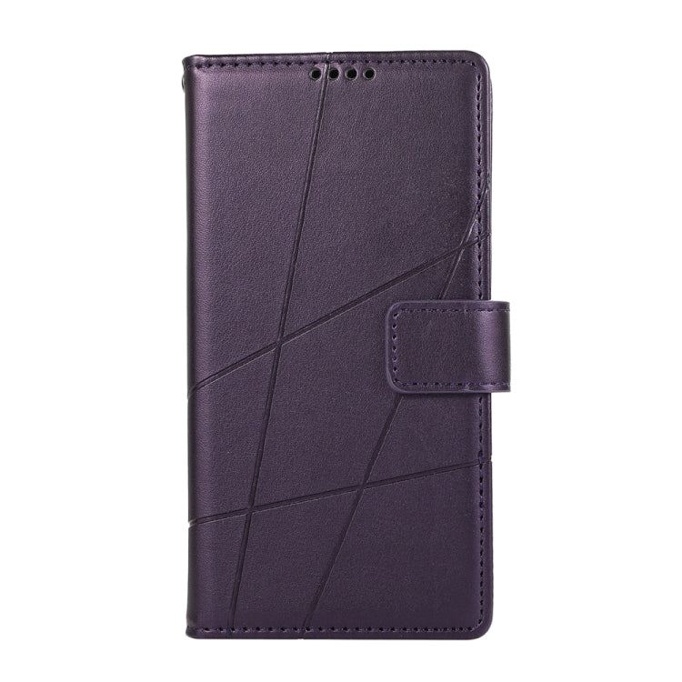 For Xiaomi Redmi 13C PU Genuine Leather Texture Embossed Line Phone Case(Purple) - 13C Cases by PMC Jewellery | Online Shopping South Africa | PMC Jewellery | Buy Now Pay Later Mobicred