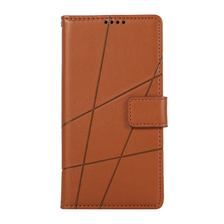 For Xiaomi Redmi Note 13 4G PU Genuine Leather Texture Embossed Line Phone Case(Brown) - Note 13 Cases by PMC TechLife | Online Shopping South Africa | PMC TechLife | Buy Now Pay Later Mobicred