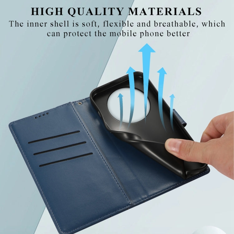 For Xiaomi Redmi A3 PU Genuine Leather Texture Embossed Line Phone Case(Blue) - Xiaomi Cases by PMC TechLife | Online Shopping South Africa | PMC TechLife | Buy Now Pay Later Mobicred
