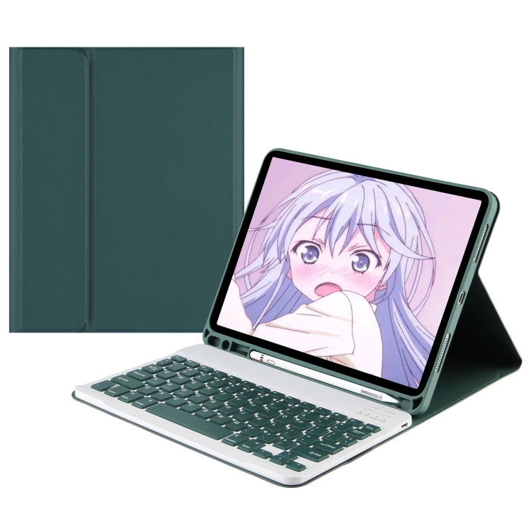 For Samsung Galaxy Tab A9+ Square Cap Bluetooth Keyboard Leather Case with Pen Slot(Dark Green) - Samsung Keyboard by PMC TechLife | Online Shopping South Africa | PMC TechLife