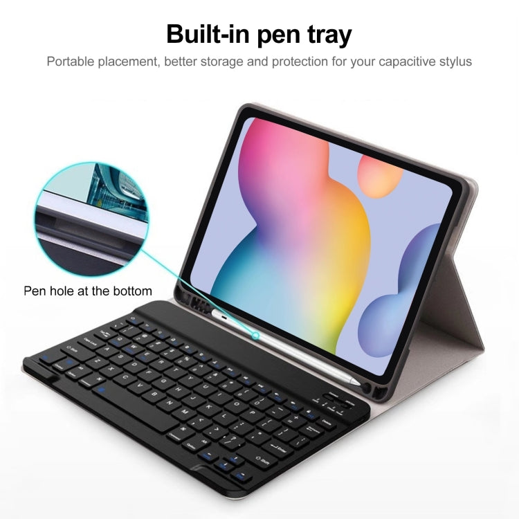 For Samsung Galaxy Tab S9 FE Square Cap Bluetooth Keyboard Leather Case with Pen Slot(Dark Blue) - Samsung Keyboard by PMC TechLife | Online Shopping South Africa | PMC TechLife