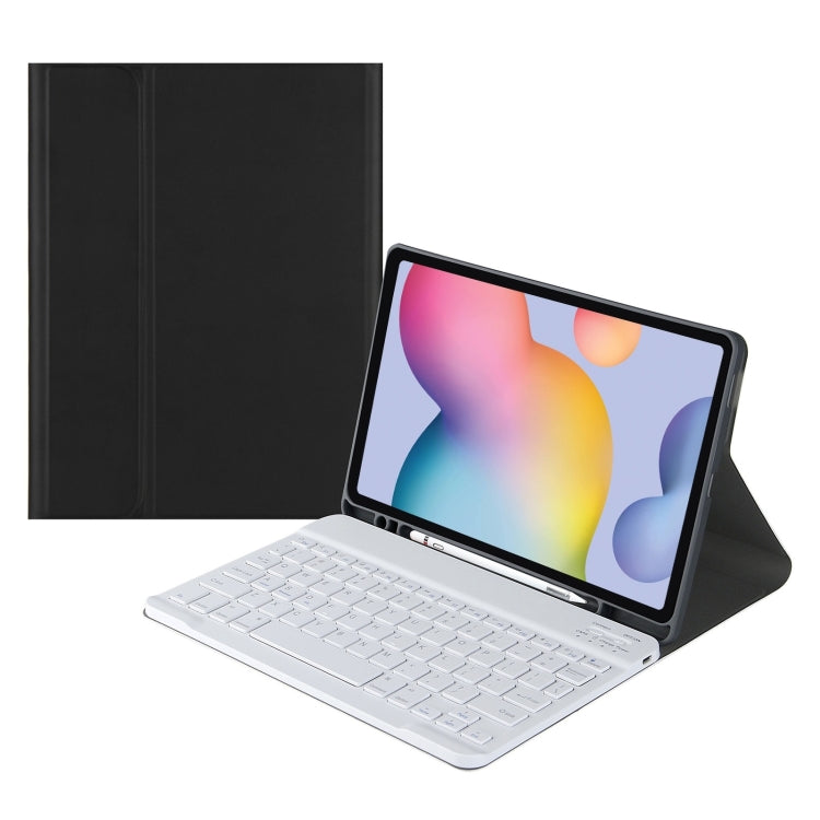 For Samsung Galaxy Tab S9 FE+ Square Cap Bluetooth Keyboard Leather Case with Pen Slot(Black) - Samsung Keyboard by PMC TechLife | Online Shopping South Africa | PMC TechLife