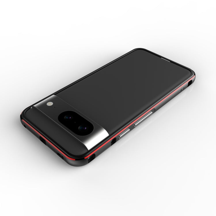 For Google Pixel 8 Aurora Series Metal Frame Phone Case(Black Red) - Google Cases by PMC TechLife | Online Shopping South Africa | PMC TechLife | Buy Now Pay Later Mobicred