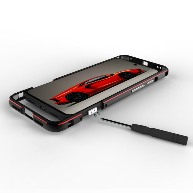 For Google Pixel 8 Aurora Series Metal Frame Phone Case(Black Purple) - Google Cases by PMC TechLife | Online Shopping South Africa | PMC TechLife | Buy Now Pay Later Mobicred