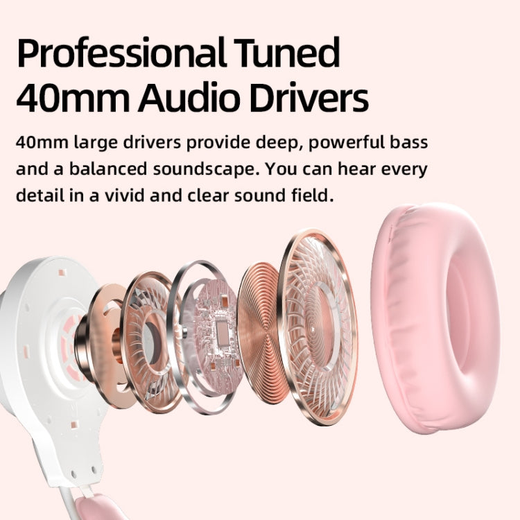 G35 Cute Cat RGB Head-mounted Wired Gaming Earphone(Pink) - Multimedia Headset by PMC Jewellery | Online Shopping South Africa | PMC Jewellery | Buy Now Pay Later Mobicred