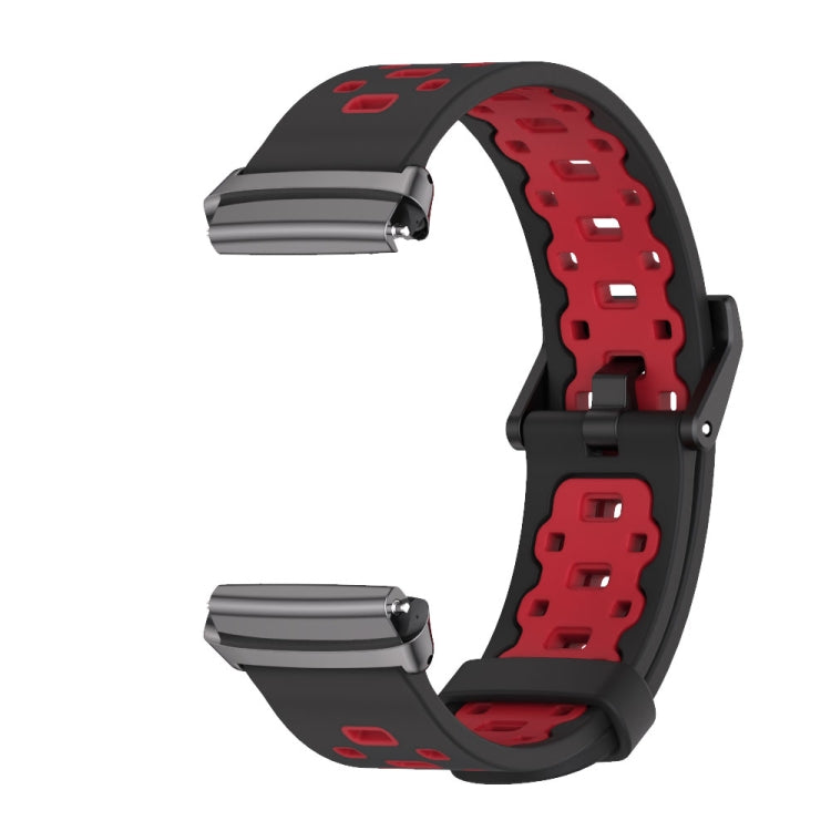 For Redmi Watch 3 Lite / Watch 3 Active Mijobs Square Hole Breathable TPU Watch Band(Black Red) - Watch Bands by MIJOBS | Online Shopping South Africa | PMC Jewellery