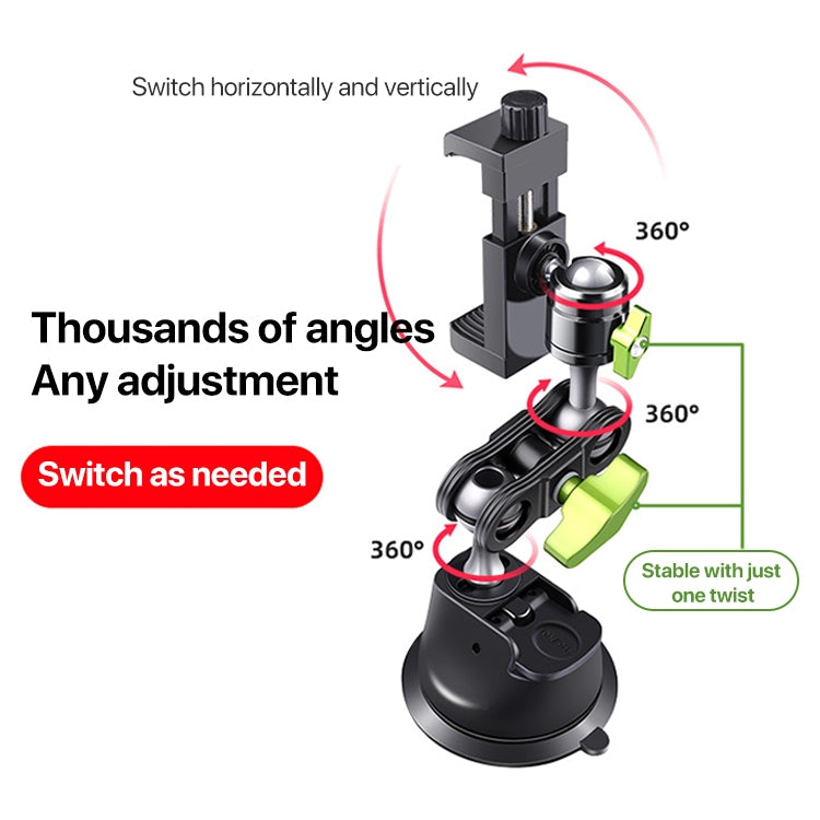 Single Suction Cup Pea Clamp Arm Holder 33cm with Knob Phone Clamp - Car Holders by PMC TechLife | Online Shopping South Africa | PMC TechLife | Buy Now Pay Later Mobicred