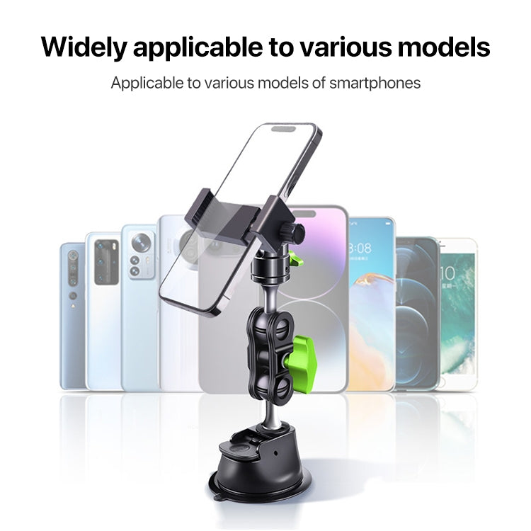 Single Suction Cup Pea Clamp Arm Holder 23cm with Elastic Phone Clamp - Car Holders by PMC TechLife | Online Shopping South Africa | PMC TechLife | Buy Now Pay Later Mobicred