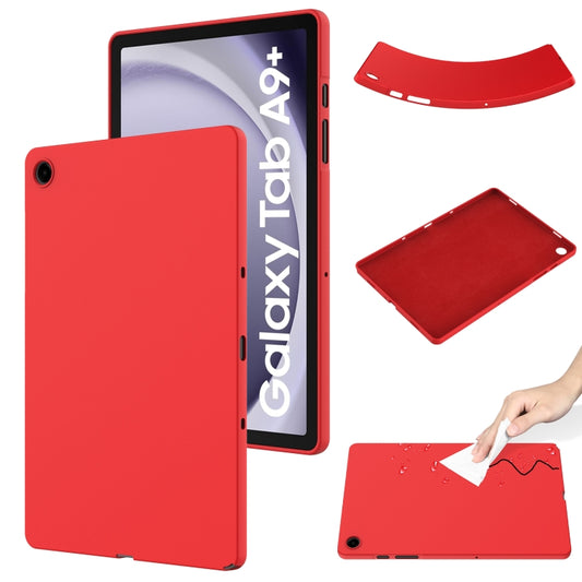 For Samsung Galaxy Tab A9+ Pure Color Liquid Silicone Shockproof Tablet Case(Red) - Galaxy Tab A9+ by PMC Jewellery | Online Shopping South Africa | PMC Jewellery | Buy Now Pay Later Mobicred