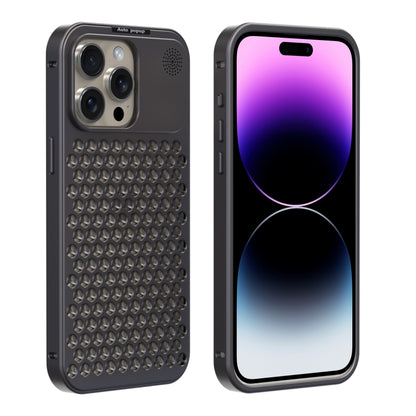 For iPhone 14 Pro Max R-JUST RJ58 Aromatherapy Metal Cooling Phone Case(Grey) - iPhone 14 Pro Max Cases by R-JUST | Online Shopping South Africa | PMC Jewellery | Buy Now Pay Later Mobicred