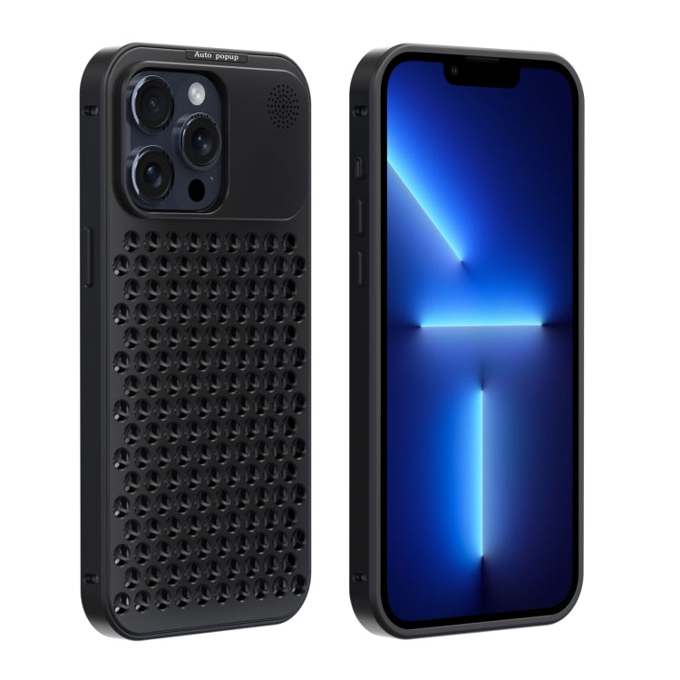 For iPhone 13 Pro Max R-JUST RJ58 Aromatherapy Metal Cooling Phone Case(Black) - iPhone 13 Pro Max Cases by R-JUST | Online Shopping South Africa | PMC Jewellery | Buy Now Pay Later Mobicred