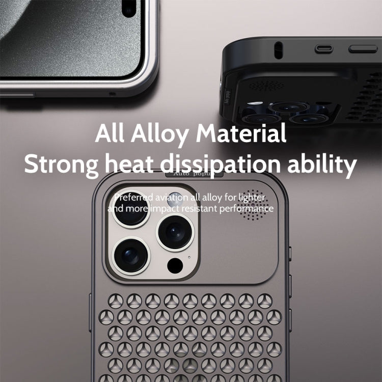 For iPhone 15 Plus R-JUST RJ58 Aromatherapy Metal Cooling Phone Case(Silver) - iPhone 15 Plus Cases by R-JUST | Online Shopping South Africa | PMC Jewellery