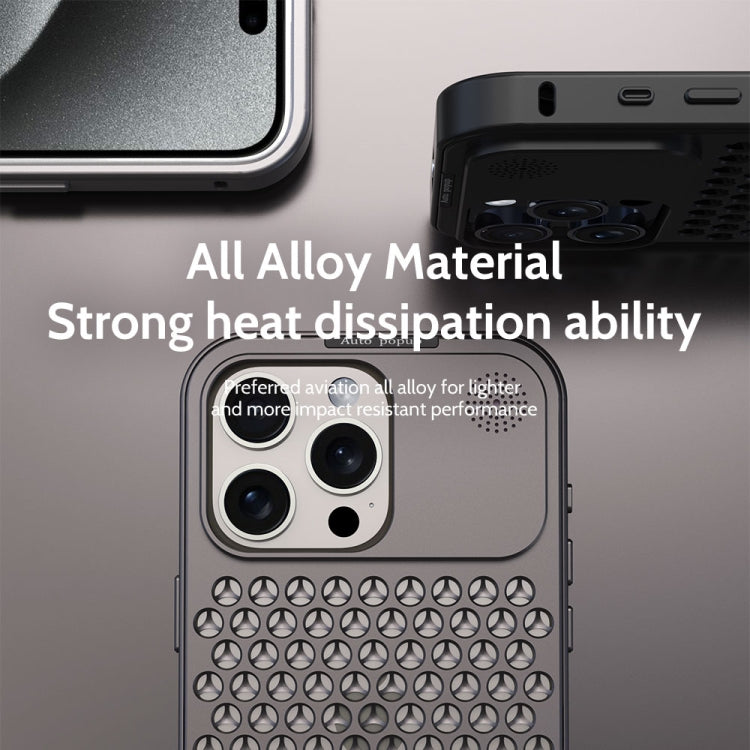 For iPhone 14 Pro Max R-JUST RJ58 Aromatherapy Metal Cooling Phone Case(Grey) - iPhone 14 Pro Max Cases by R-JUST | Online Shopping South Africa | PMC Jewellery | Buy Now Pay Later Mobicred