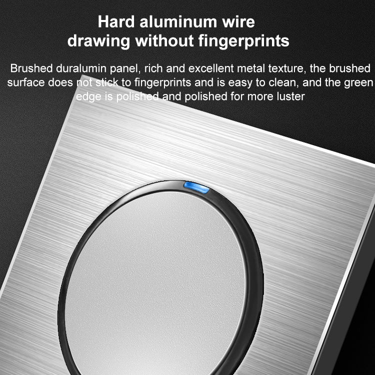 86mm Gray Aluminum Wire Drawing LED Switch Panel, Style:Telephone Socket - Switch by PMC TechLife | Online Shopping South Africa | PMC TechLife | Buy Now Pay Later Mobicred