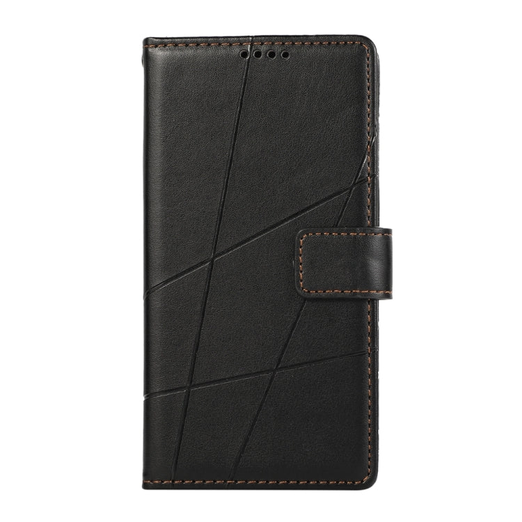 For Google Pixel 9 Pro PU Genuine Leather Texture Embossed Line Phone Case(Black) - Google Cases by PMC TechLife | Online Shopping South Africa | PMC TechLife | Buy Now Pay Later Mobicred