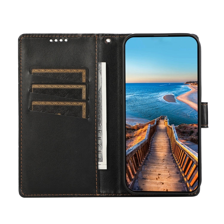 For Google Pixel 9 Pro PU Genuine Leather Texture Embossed Line Phone Case(Black) - Google Cases by PMC TechLife | Online Shopping South Africa | PMC TechLife | Buy Now Pay Later Mobicred