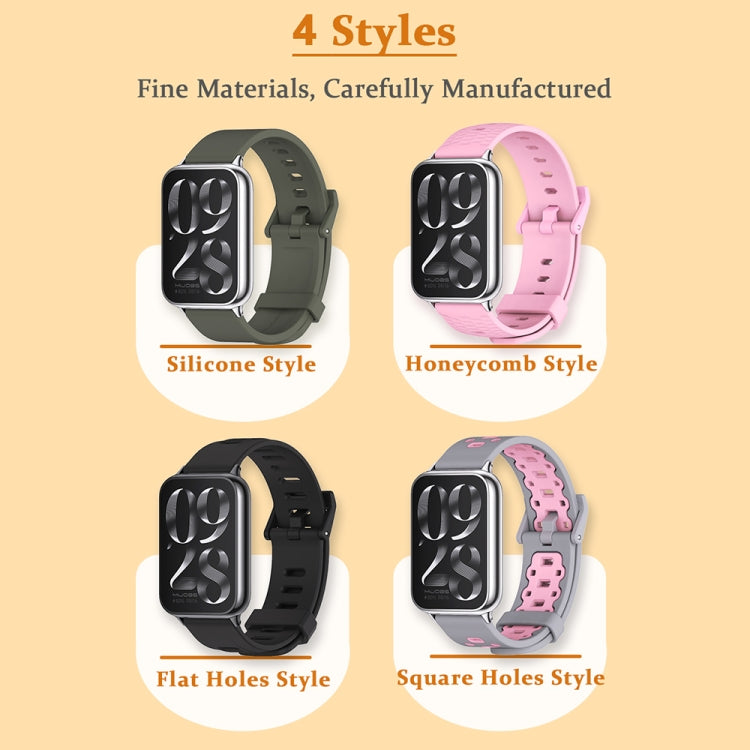 For Xiaomi Smart Band 9 Pro / 8 Pro Mijobs Silicone Breathable Watch Band(Orange Silver) - Watch Bands by MIJOBS | Online Shopping South Africa | PMc TechLife | Buy Now Pay Later Mobicred