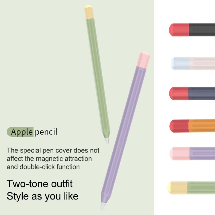 For Apple Pencil 2 Stylus Touch Pen Split Contrast Color Silicone Protective Case(Lavender Purple Pink) - Pencil Accessories by PMC Jewellery | Online Shopping South Africa | PMC Jewellery | Buy Now Pay Later Mobicred