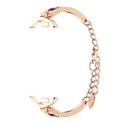 For Xiaomi Mi Band 8 Mijobs Ruyi Beauty Bracelet Watch Band(Rose Gold Red) - Watch Bands by MIJOBS | Online Shopping South Africa | PMC Jewellery