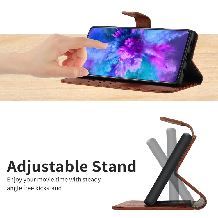 For iPhone 16e Rhombic Grid Texture Leather Phone Case(Brown) - iPhone 16e Cases by PMC TechLife | Online Shopping South Africa | PMC TechLife | Buy Now Pay Later Mobicred